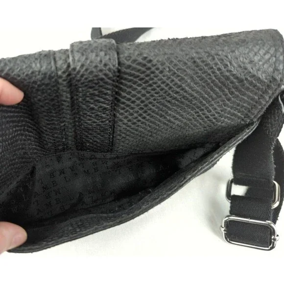 L.A.M.B By Gwen Stefani Black Leather Snake Print Crossbody Bag Voodoo Sash Saks - Picture 10 of 13